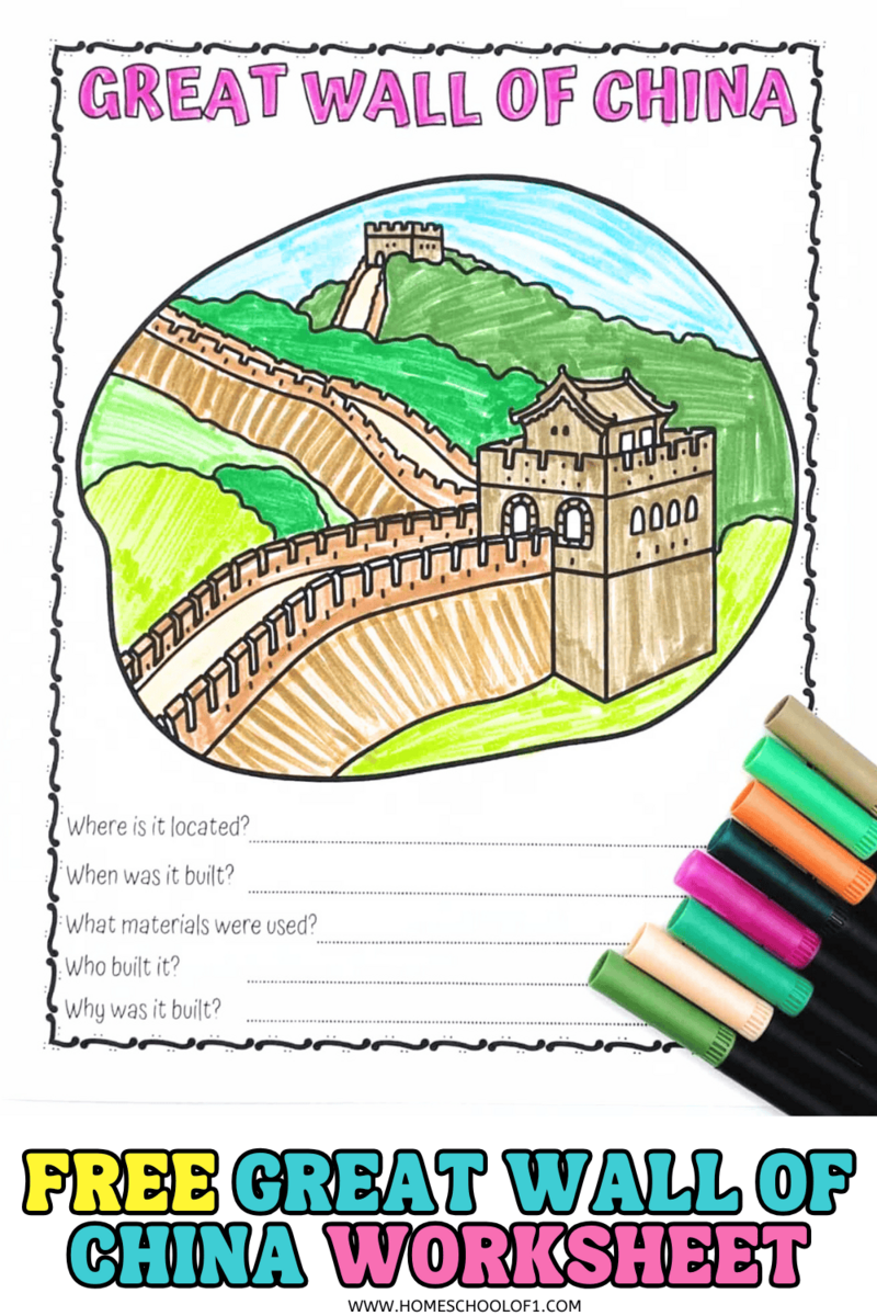 Great Wall Of China Worksheet Fun Facts For Kids