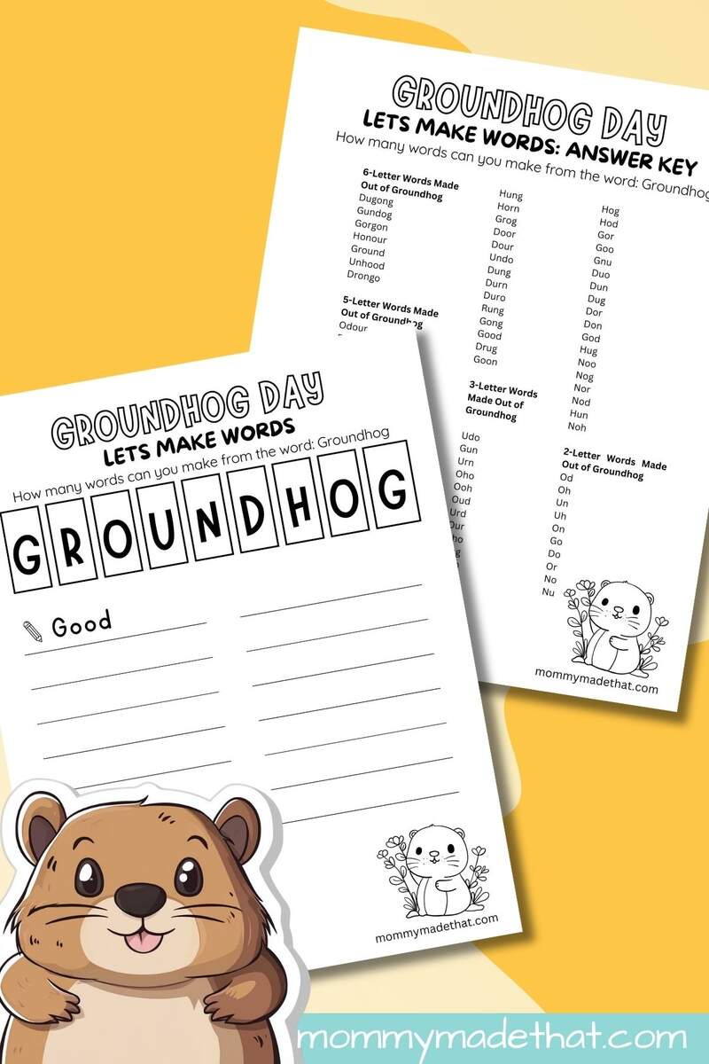 Groundhog Day Making Words Free Printable Groundhog Day Making Words Free Printable
