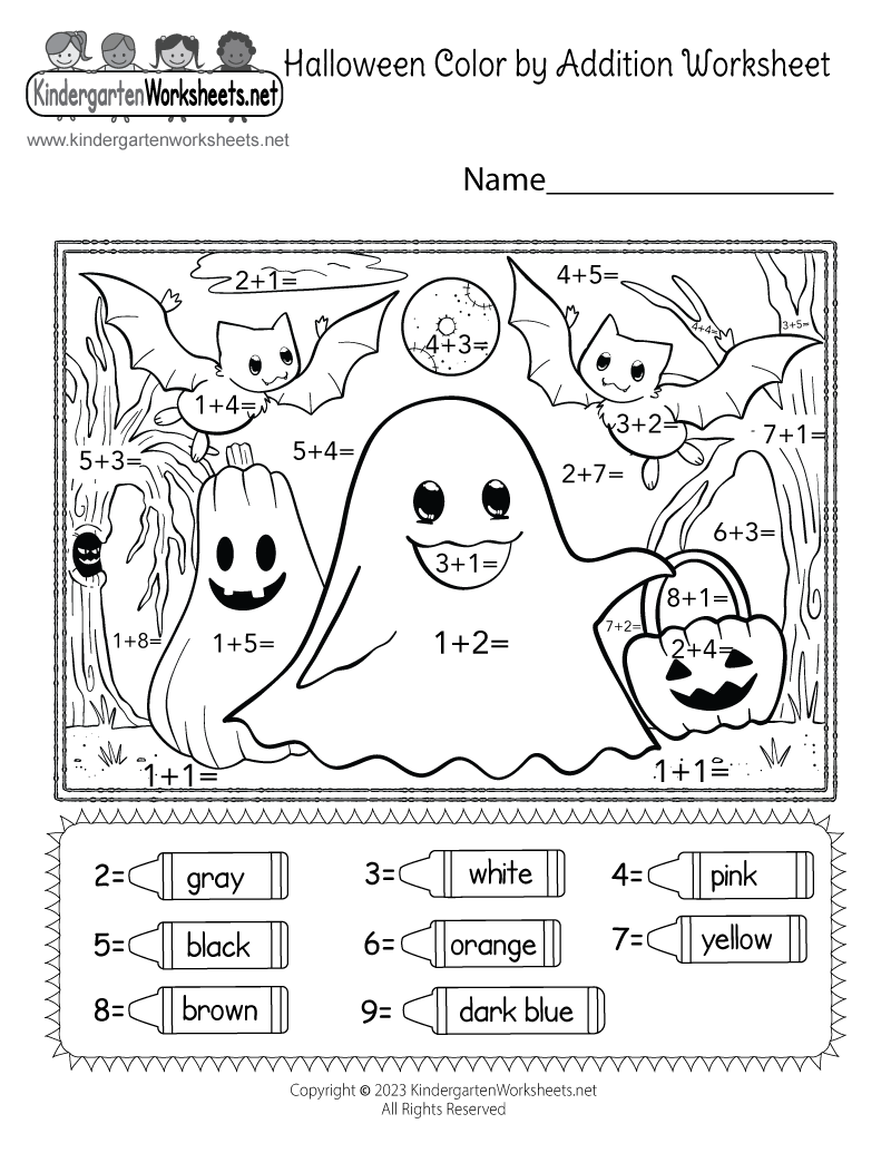 Halloween Color By Addition Worksheet Free Printable Digital PDF Free Halloween Math Worksheets