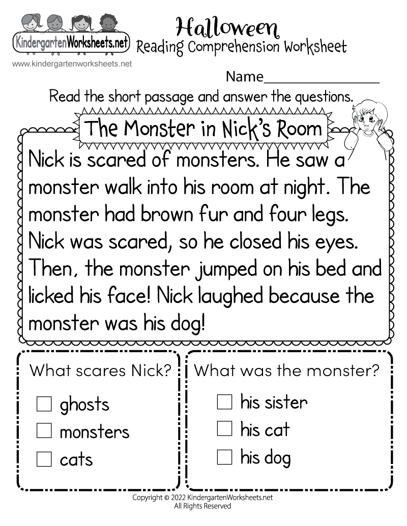 Halloween Reading Comprehension Worksheet Free Printable Digital PDF Printable 3rd Grade Halloween Worksheets