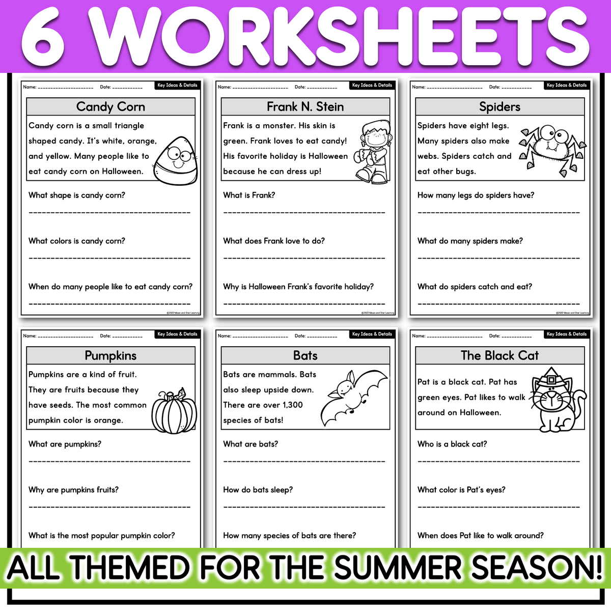 Halloween Themed Reading Comprehension Kindergarten First Grade Classful Halloween Themed Reading Comprehension Kindergarten First Grade Classful