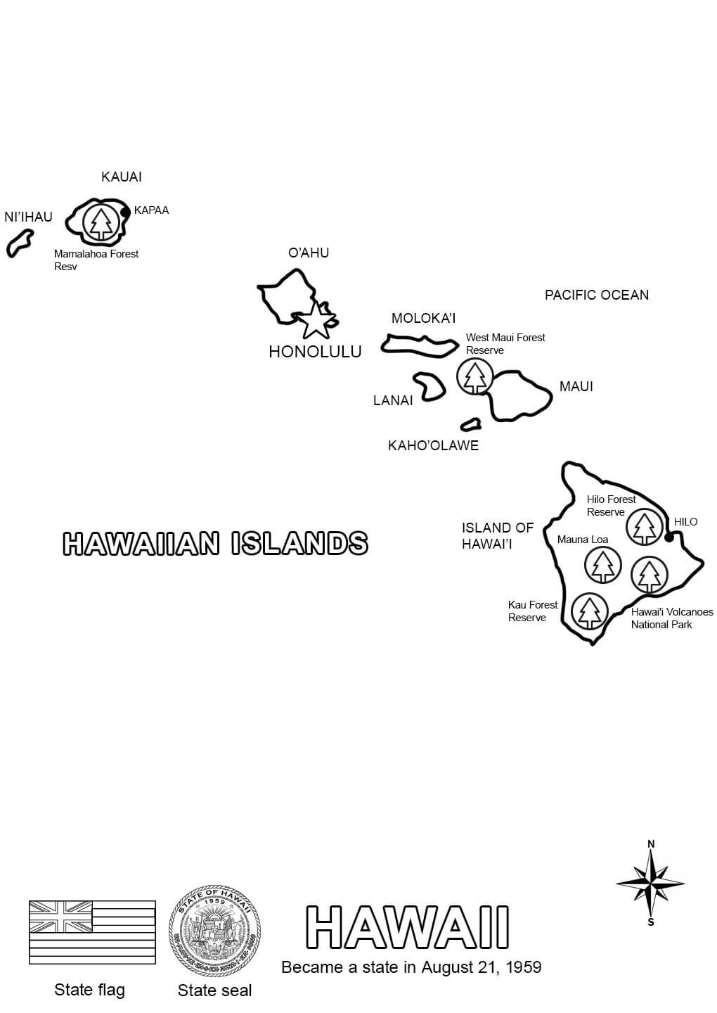 Hawaii Map Coloring Page Free Printable Hawaii Map Coloring Page Free Printable