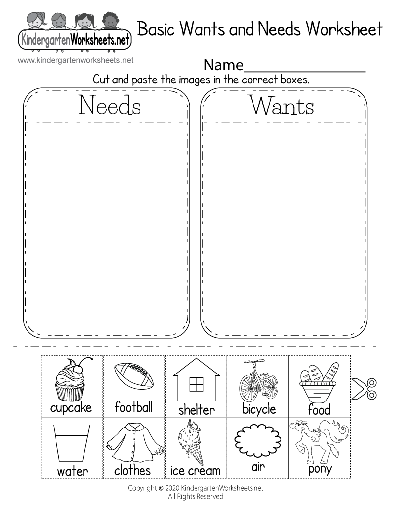 Identifying Basic Wants And Needs Worksheet Free Printable Digital PDF Days Of The Week Worksheet Free Printable Digital PDF