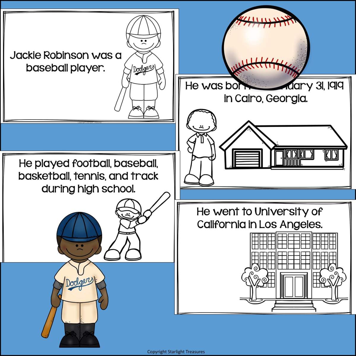 Jackie Robinson Mini Book For Early Readers Black History Month Classful Jackie Robinson Mini Book For Early Readers Black History Month Classful