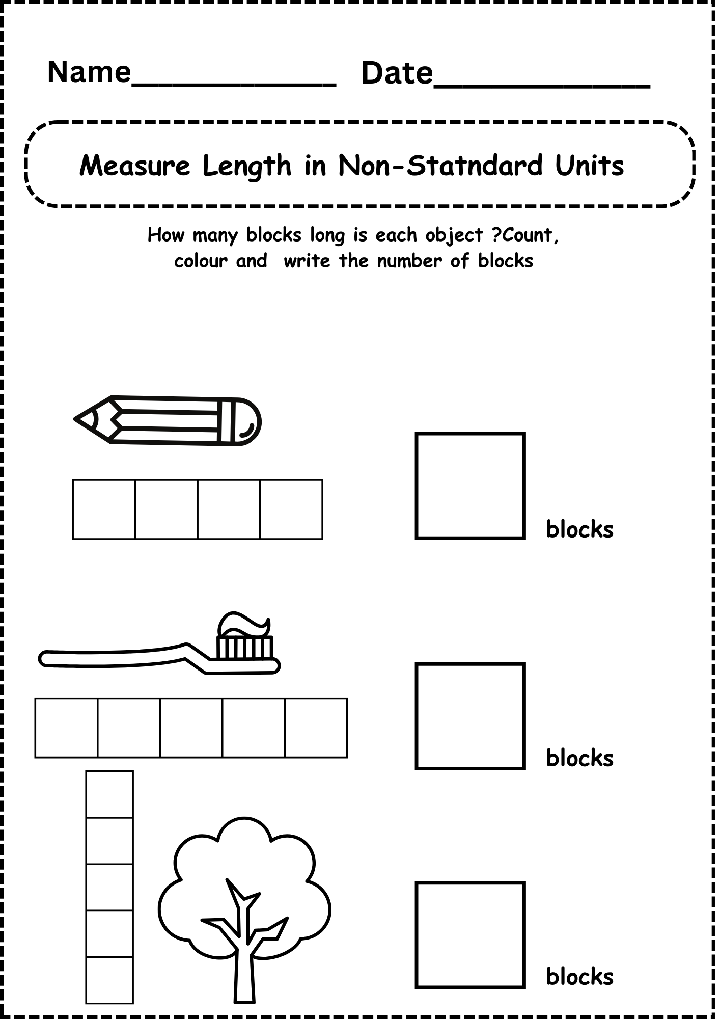 Kindergarten Measurement Worksheet 2 Free Kindergarten Measurement Worksheet 2 Free