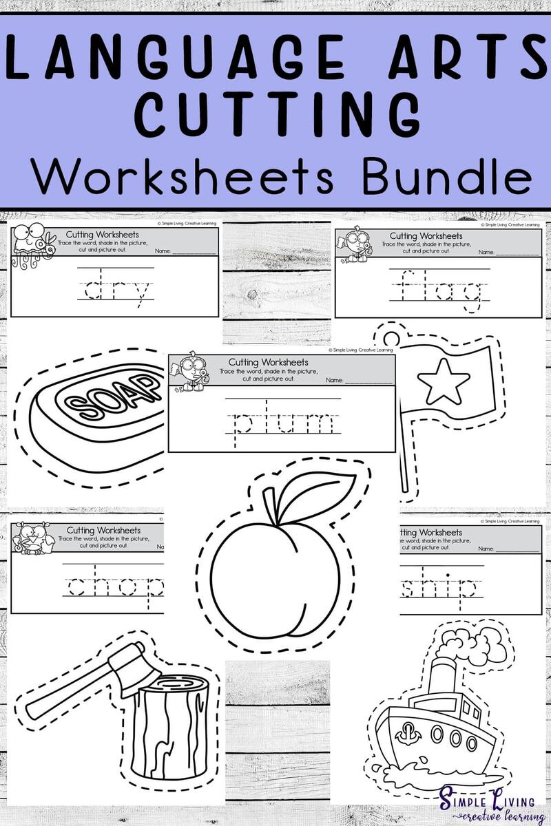 Language Arts Cutting Worksheets Bundle Simple Living Creative Learning Language Arts Cutting Worksheets Bundle Simple Living Creative Learning