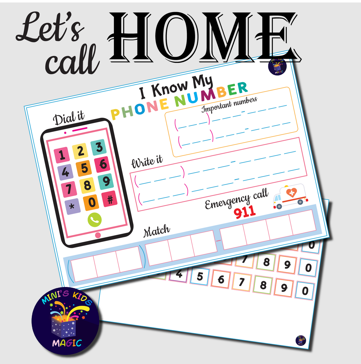 Learn The Phone Number Printable Worksheet With Numbers Set Worksheets Library