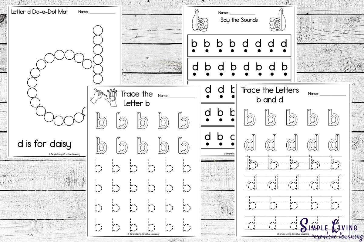 Letter B And D Reversal Printables Simple Living Creative Learning B Has A Belly D Wears A Diaper Spark To Flame Home Learning