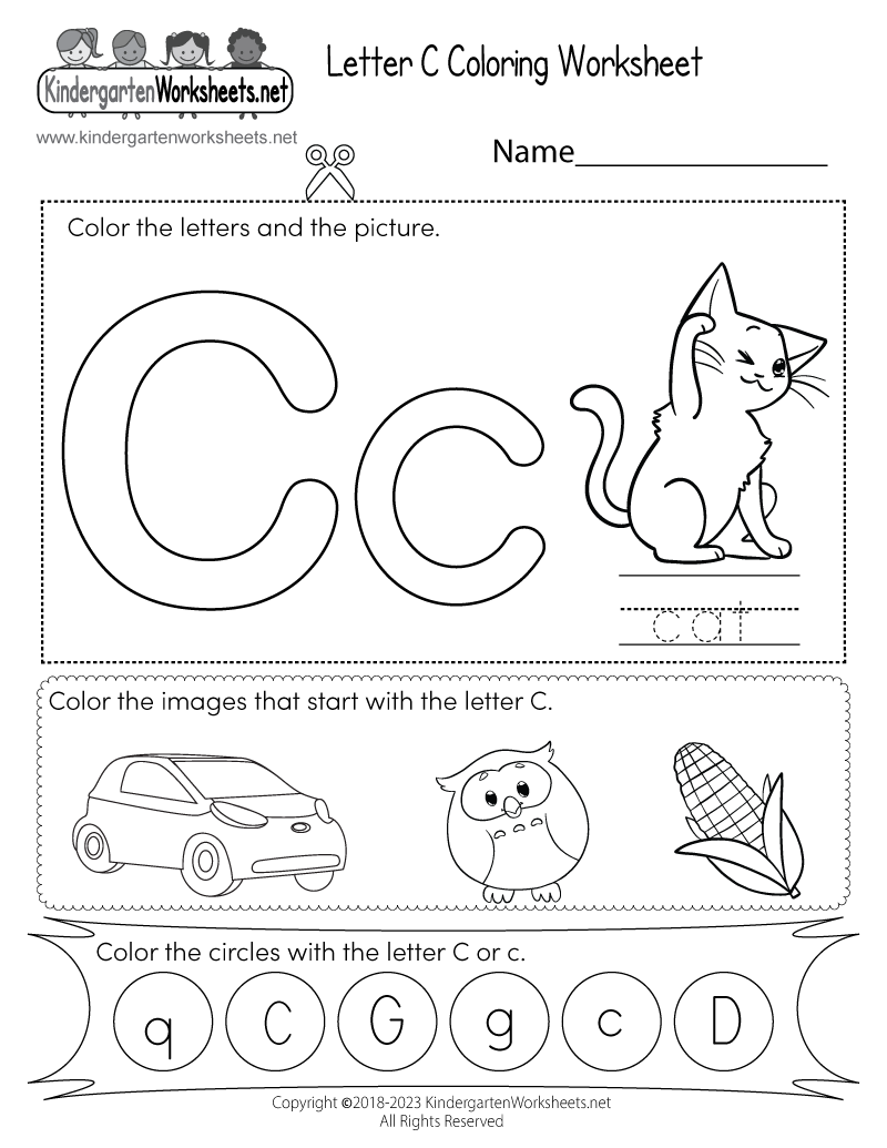 Letter C Sound Worksheets Tree Valley Academy