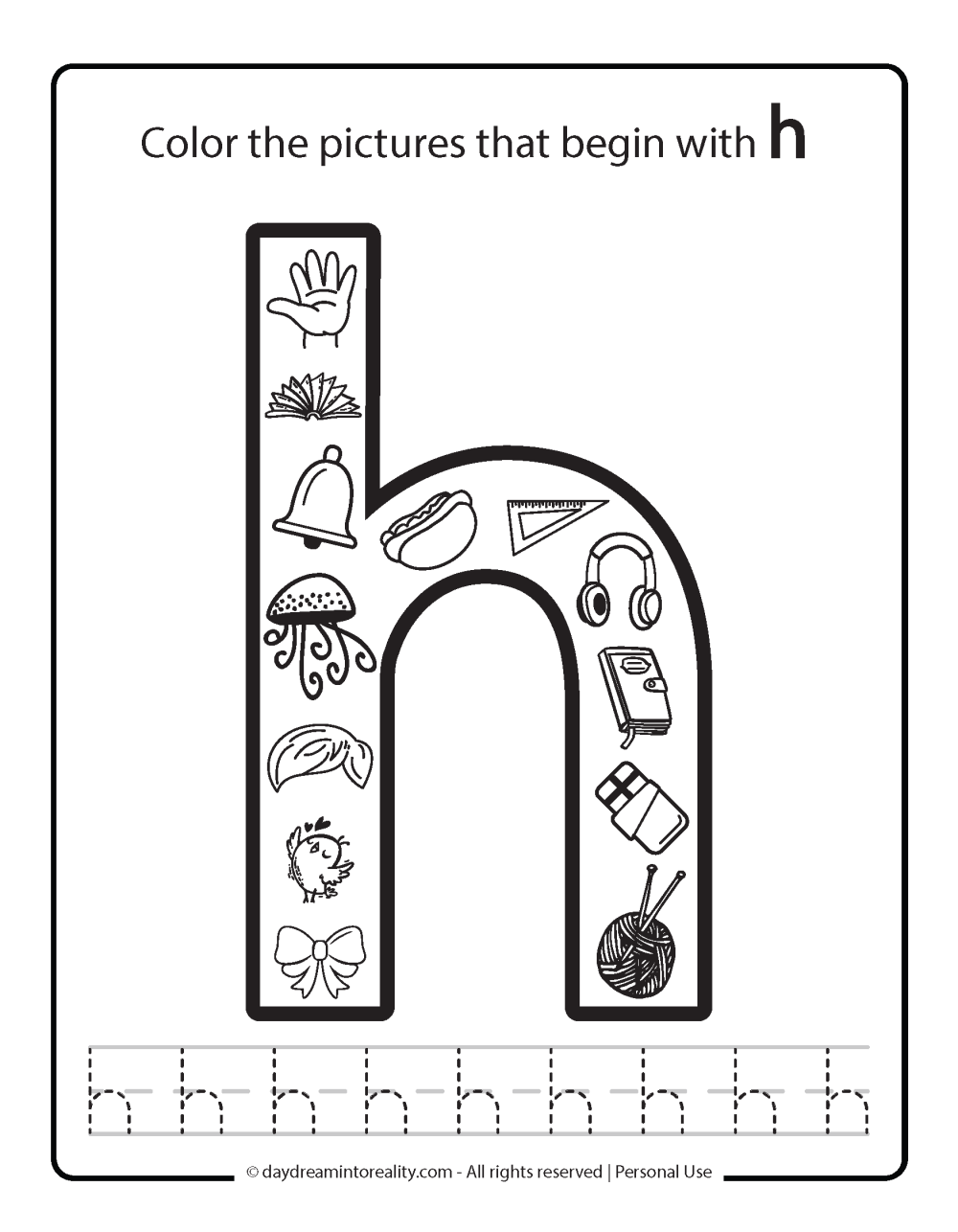 Letter H Worksheets 55 Free PDF Printables Daydream Into Reality Letter H Write And Find Beginning Sounds Worksheet Ezpzphonics
