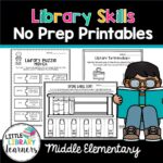Library Skills No Prep Printables Middle Elementary Little Library Learners
