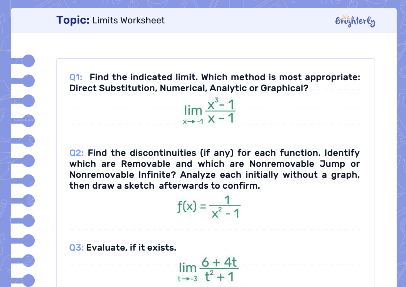 Limits Worksheet Free Printable Limits Worksheet Free Printable
