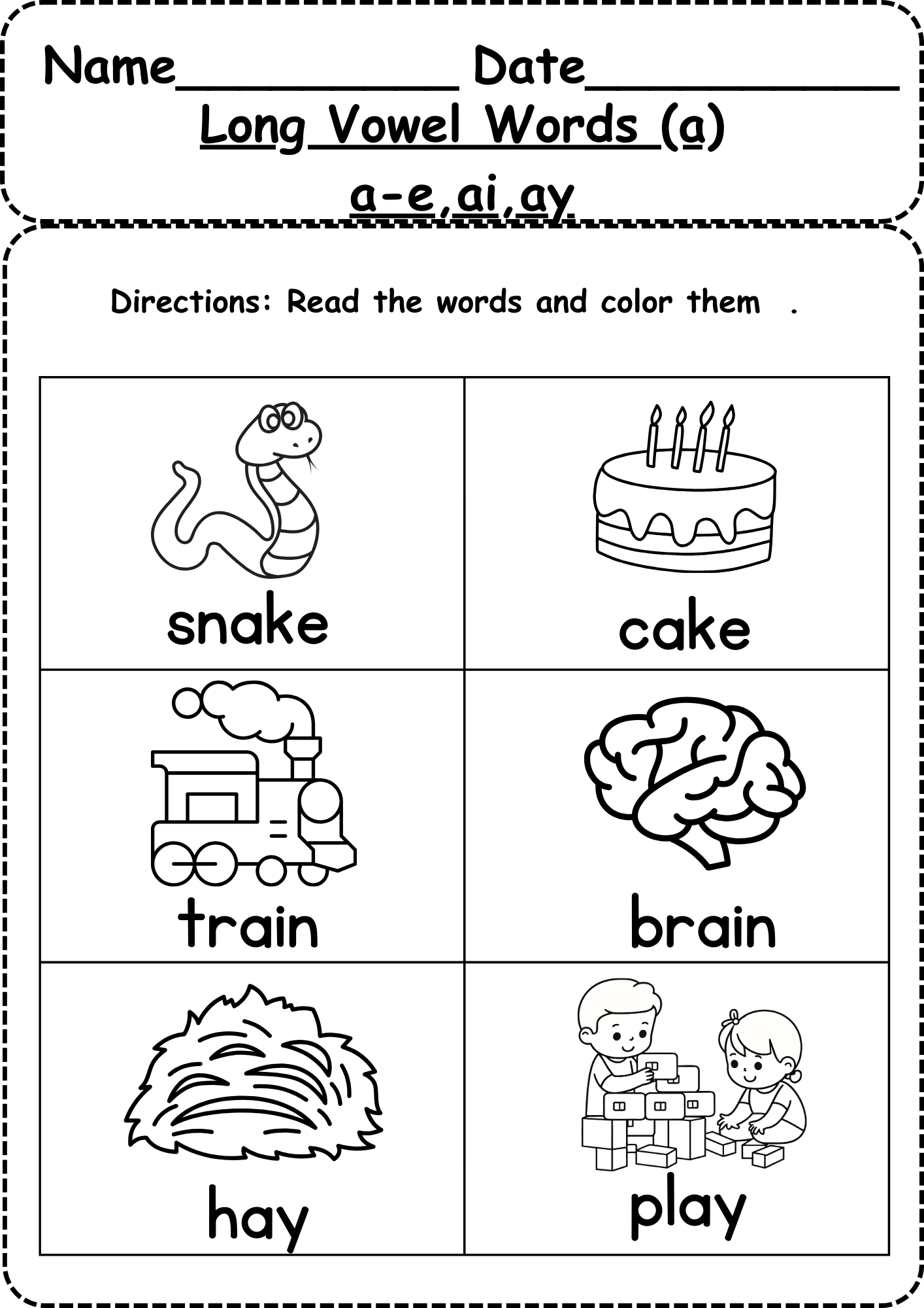 Long Vowels Worksheets Free Coloring Pages 5 Printables Short Vowel And Long Vowel Worksheets Vowel Sounds Activities For Grade 1 Made By Teachers