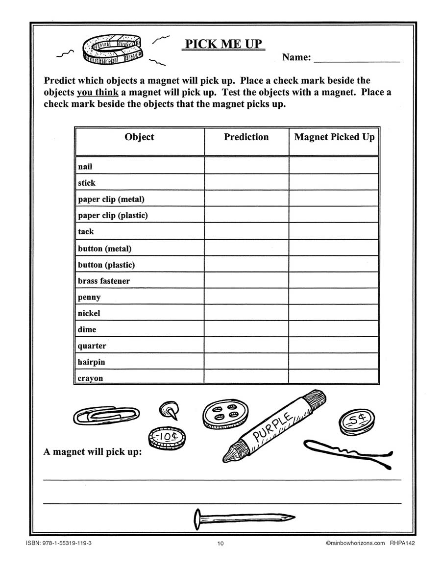 Magnet Mania Pick Me Up Experiment WORKSHEET Grades 4 To 7 Worksheets Library