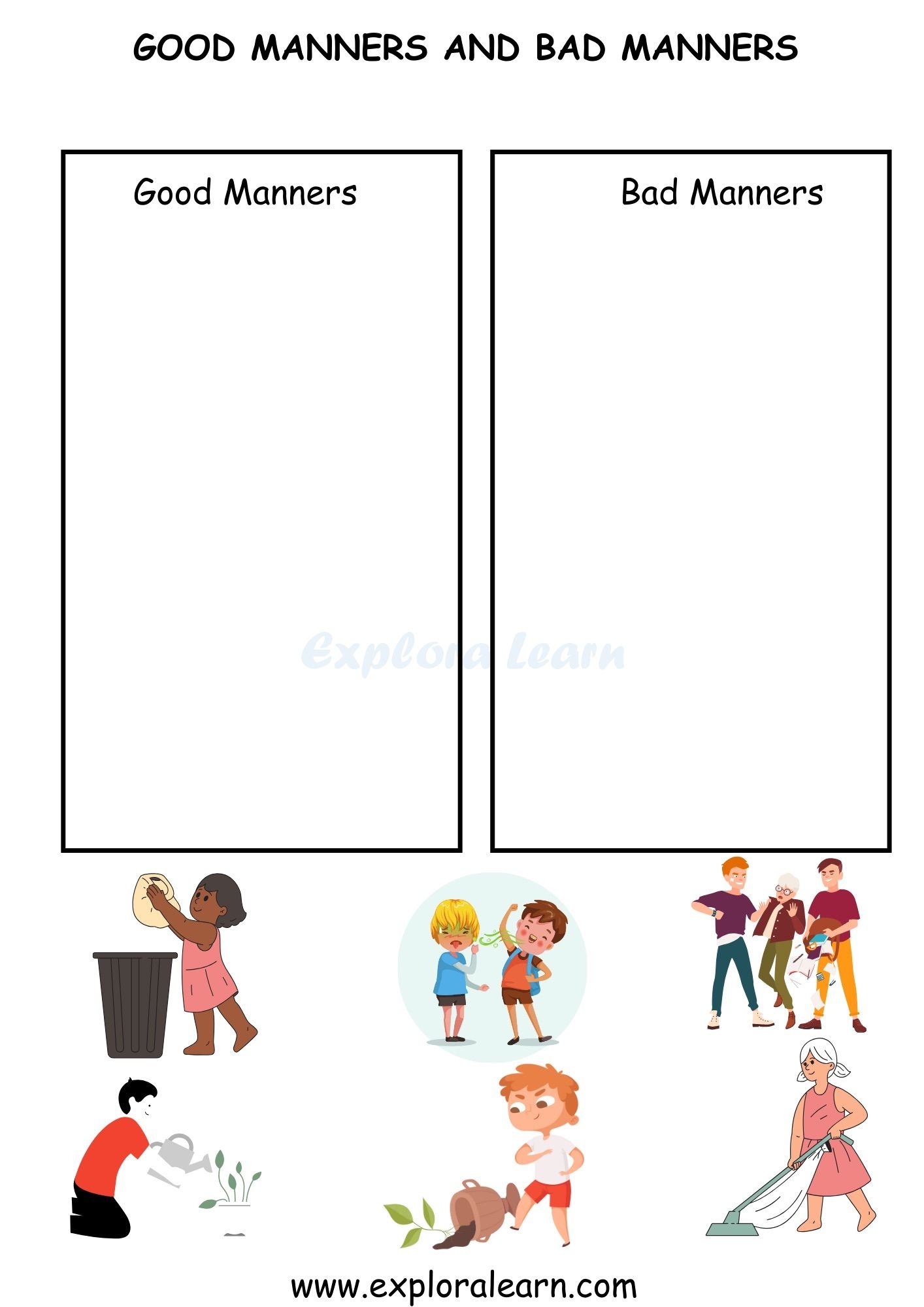 Manners Worksheets For Preschool And Kindergarten 2 To 6 Years Kids Good Manners