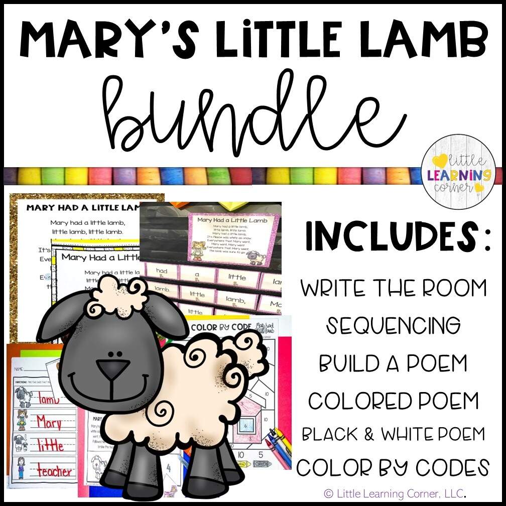 Mary Had A Little Lamb Activities And Printables Little Learning Corner