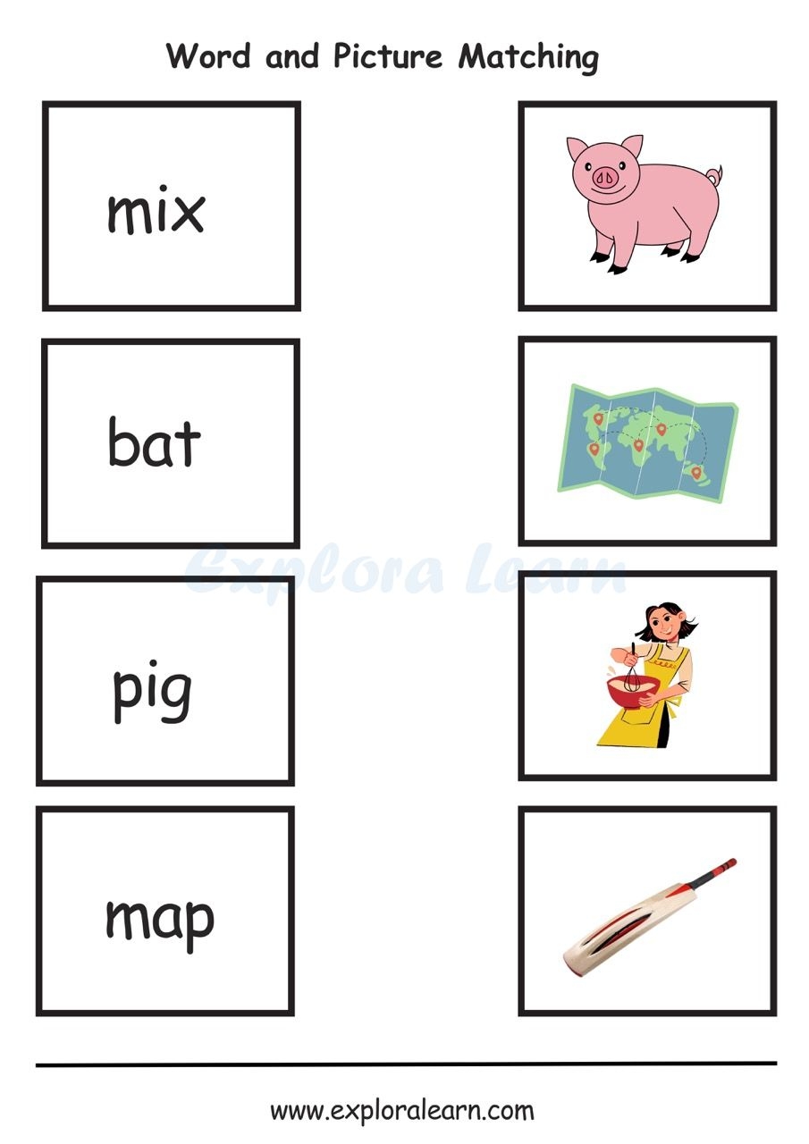 Match CVC Words Worksheets And Printable Match CVC Words Worksheets And Printable