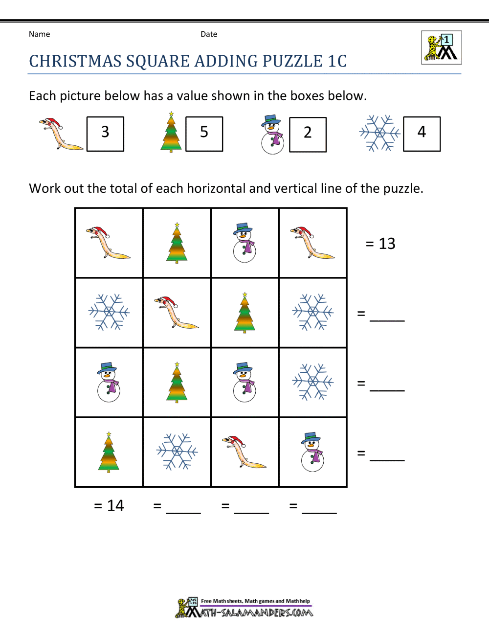 Math Christmas Worksheets First Grade Math Christmas Worksheets PDF Free Download