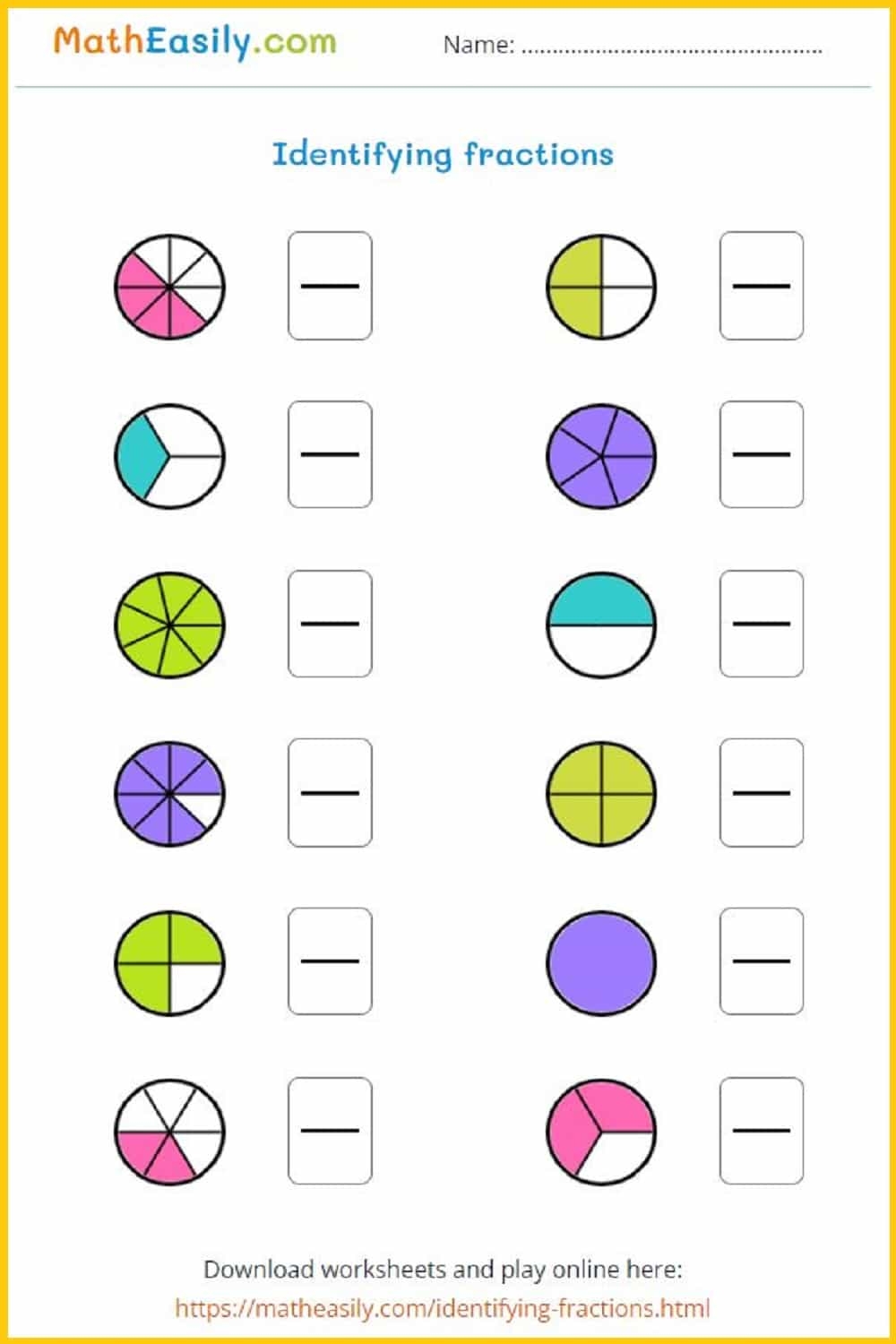 Math Fractions Worksheets PDF Free Download Free Printable Fractions Worksheets Comparing Identifying Free Printables Lettering SVG Files Tools Apps