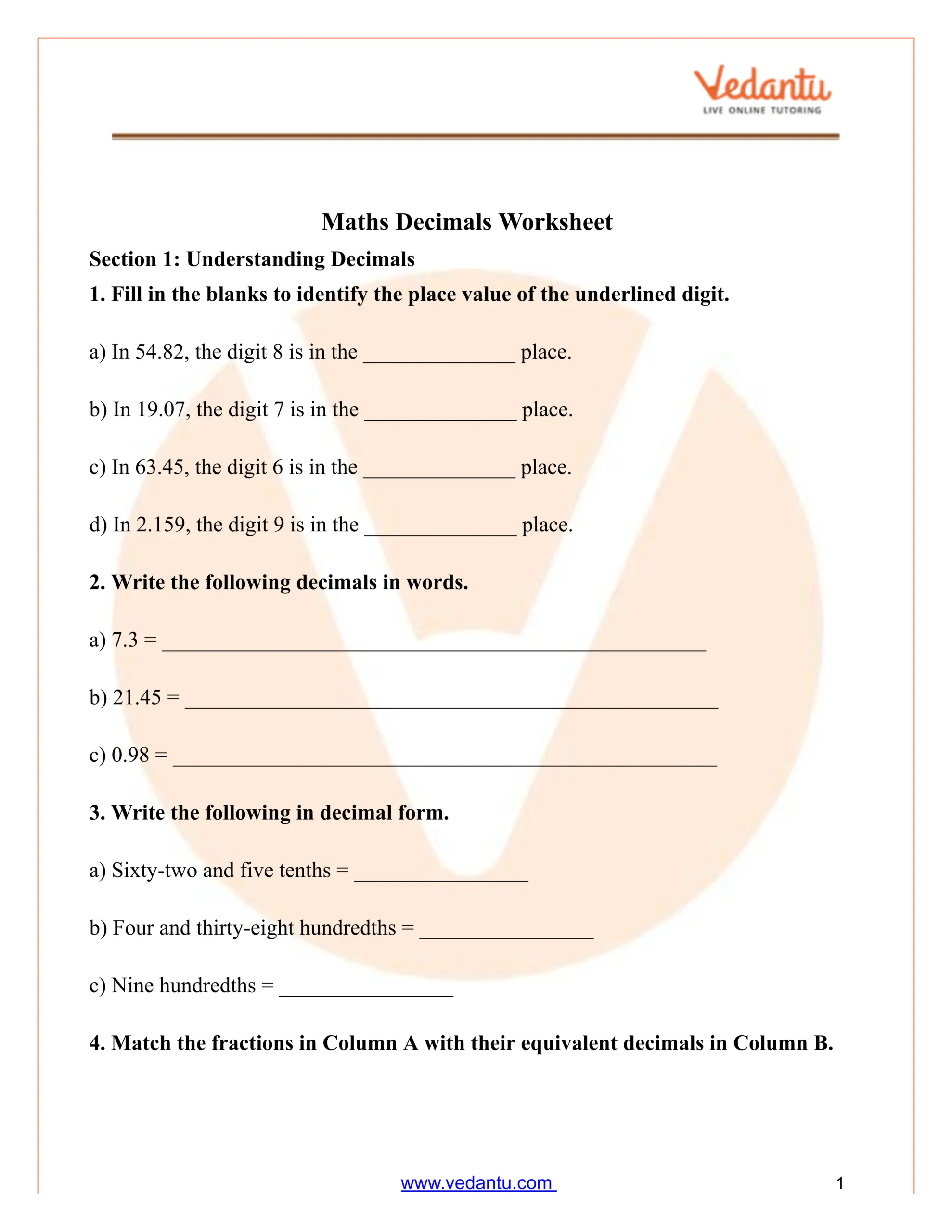Maths Decimals Worksheets For Grades 4 7 Free PDF Practice Maths Decimals Worksheets For Grades 4 7 Free PDF Practice
