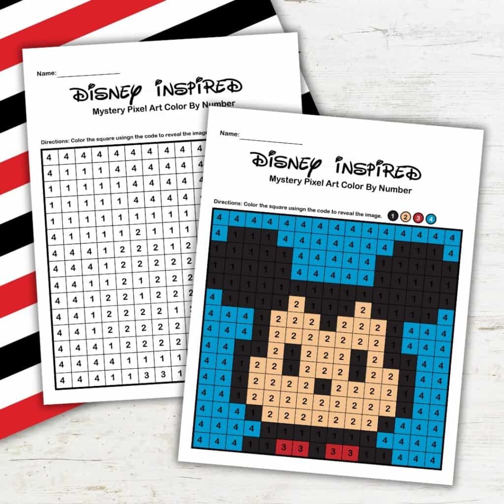 Mickey Mouse Color By Number Printable For Preschoolers Mickey Mouse Color By Number Made With HAPPY
