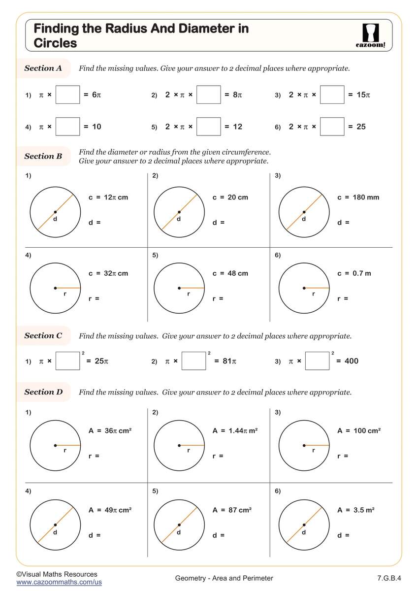 Middle School Circles Worksheets PDF Printable Worksheets Cazoom Math Parts Of A Circle Worksheet