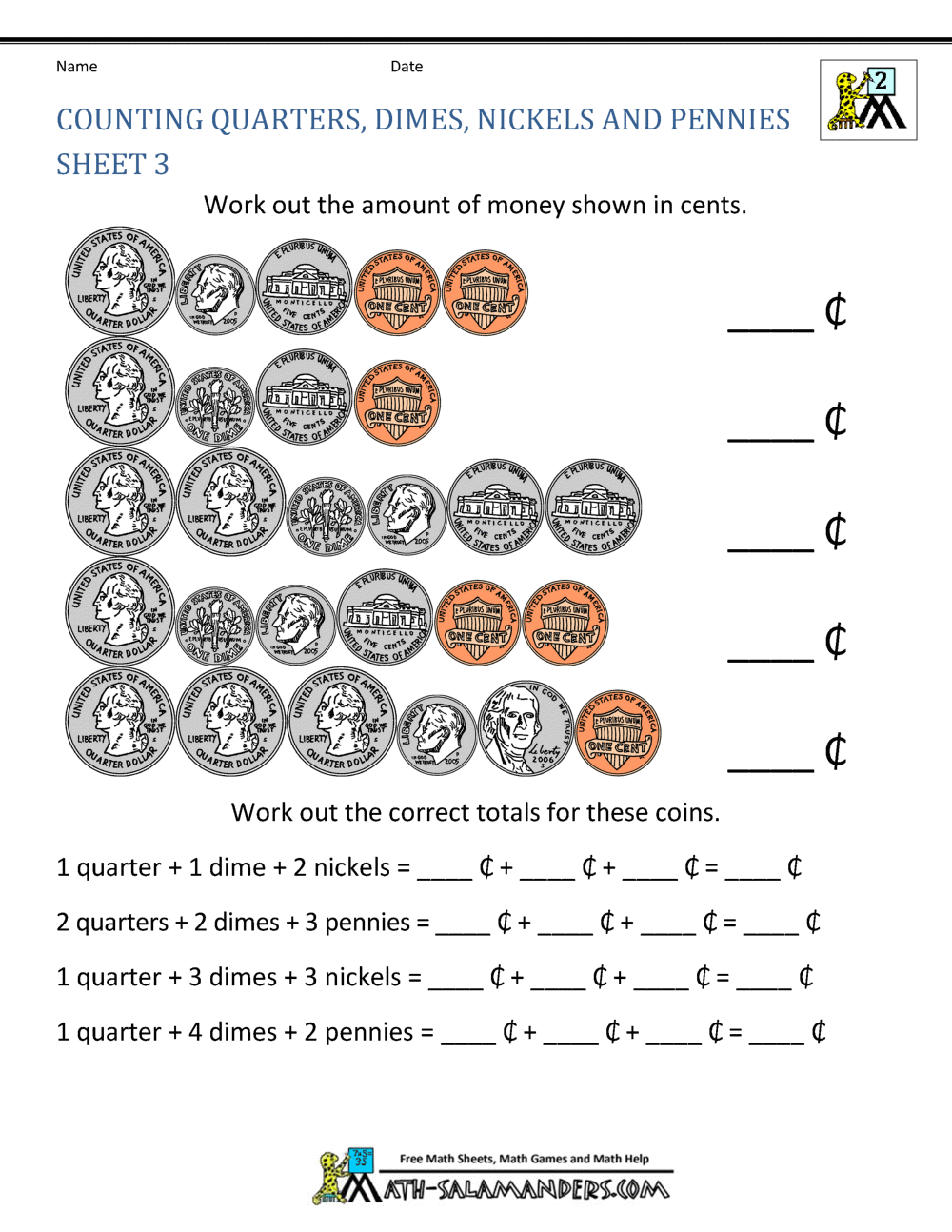 Money Worksheets For 2nd Grade 2nd Grade Geometry Worksheets