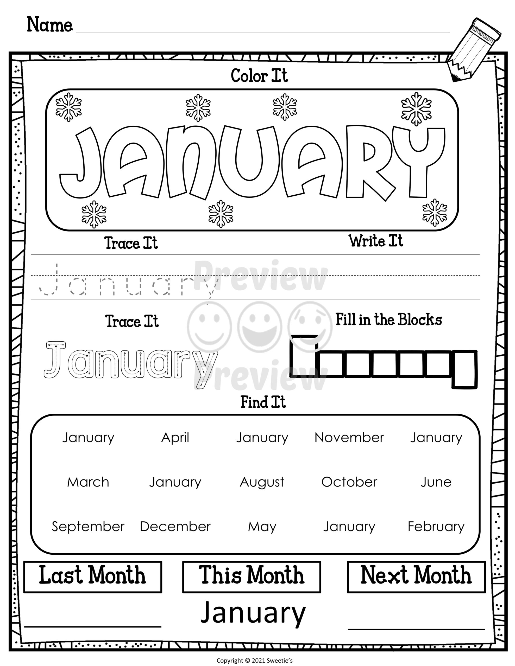 Months Of The Year Worksheet Free Printable Digital PDF