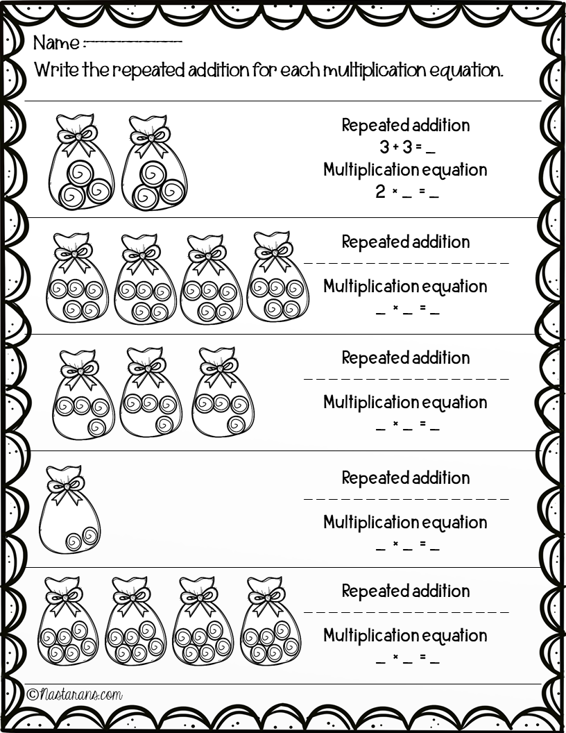 Multiplication Worksheets 3rd Grade Arrays Repeated Addition Number Line