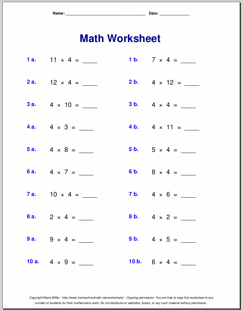 Multiplication Worksheets For Grade 3 3rd Grade Multiplication Worksheets Best Coloring Pages For Kids