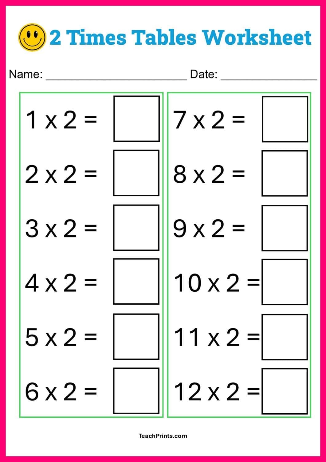 Multiplication Worksheets Free Printables Teach Prints Multiplication Times Tables Worksheets 2 3 4 5 6 7 Times Tables Six Worksheets FREE Printable Worksheets Worksheetfun