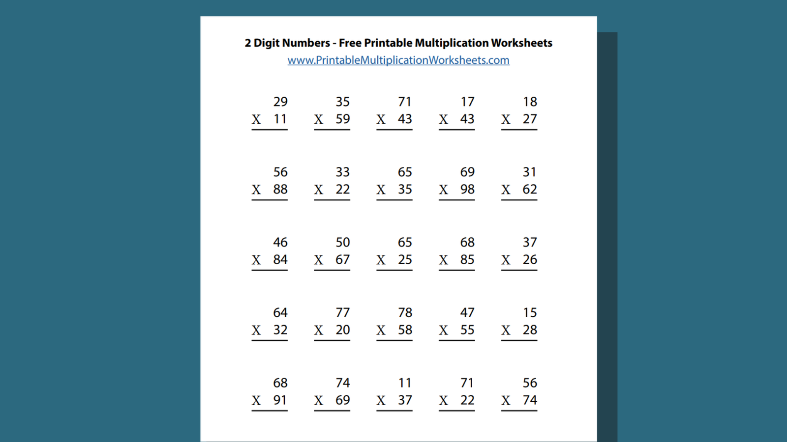 Multiplication Worksheets 2 Digit By 1 Digit Math Drills Free Printables Lettering SVG Files Tools Apps