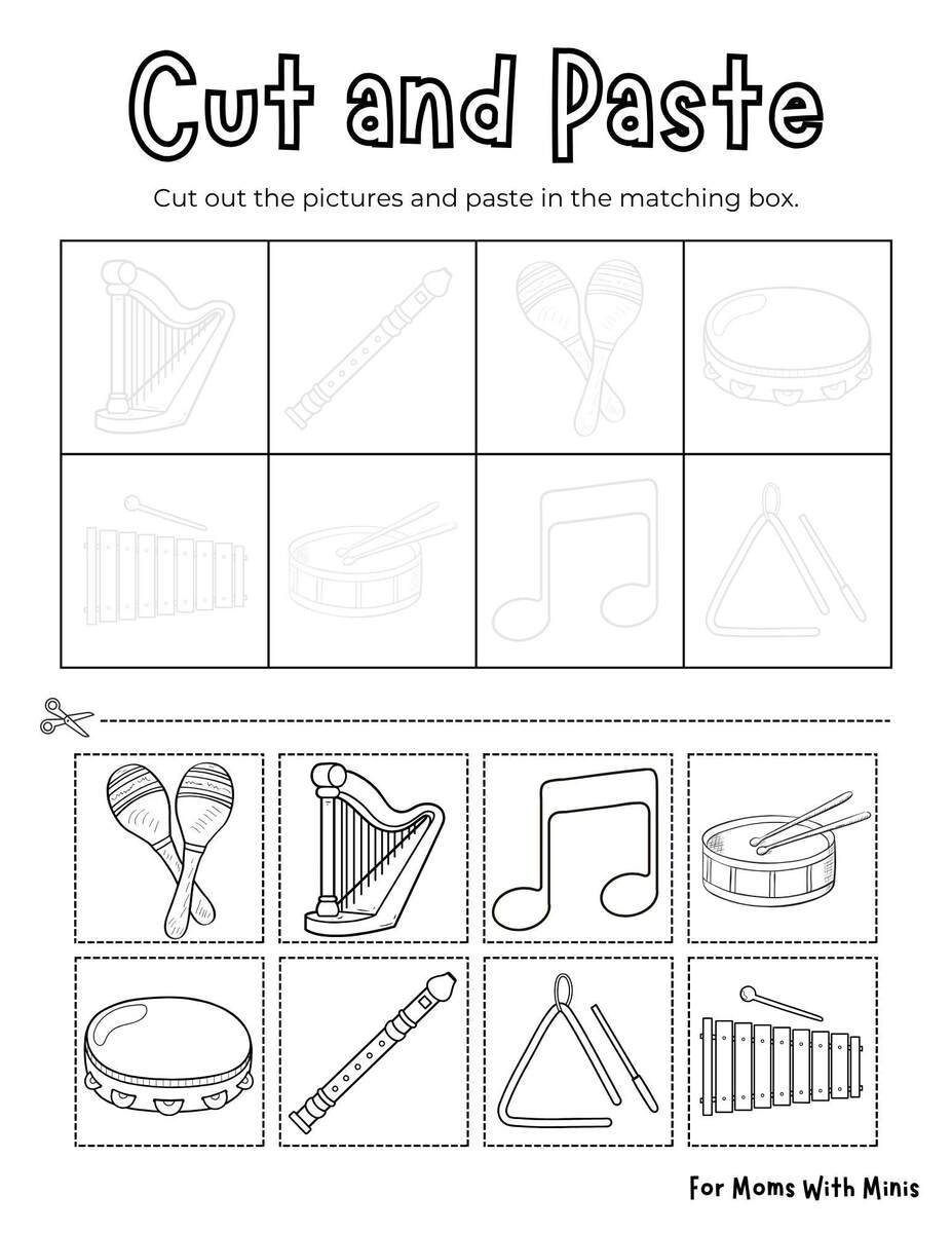 Musical Instrument Cut And Paste Musical Instrument Cut And Paste
