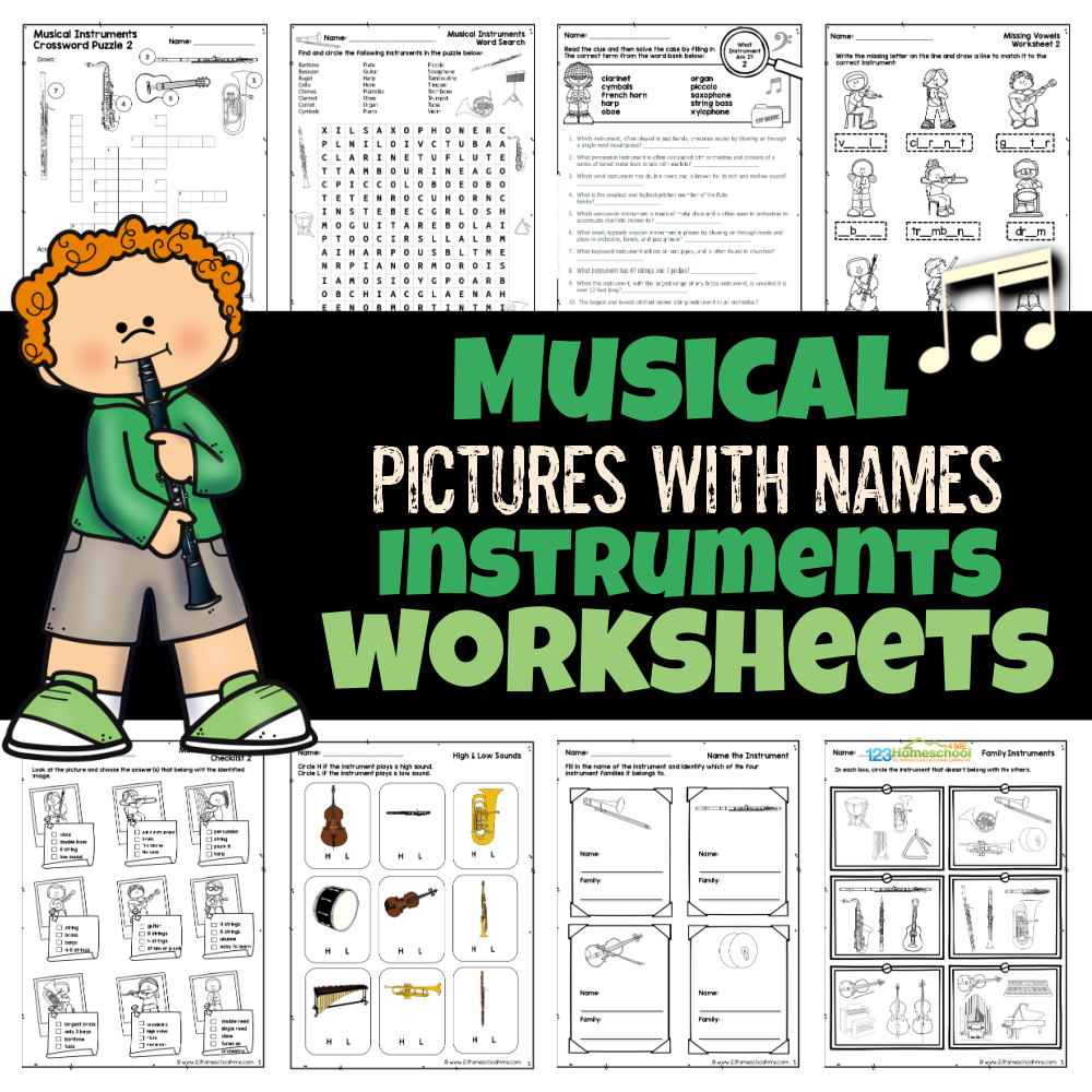 Musical Instruments Pictures With Names Worksheet Musical Instruments Pictures With Names Worksheet