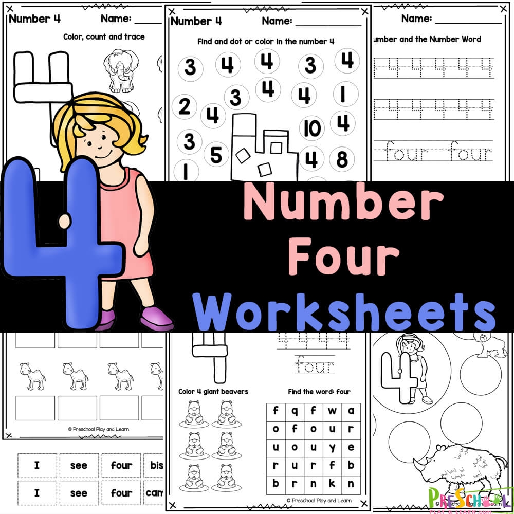 Number 4 Worksheet Hi Res Stock Photography And Images Alamy