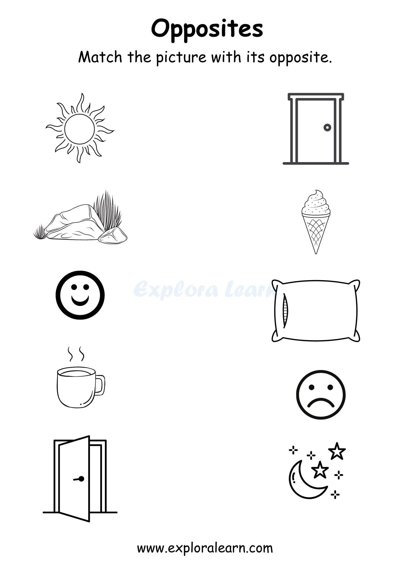 Opposites Comparison Worksheets For Preschool And Kindergarten 2 To 6 Years Kids Opposites Comparison Worksheets For Preschool And Kindergarten 2 To 6 Years Kids