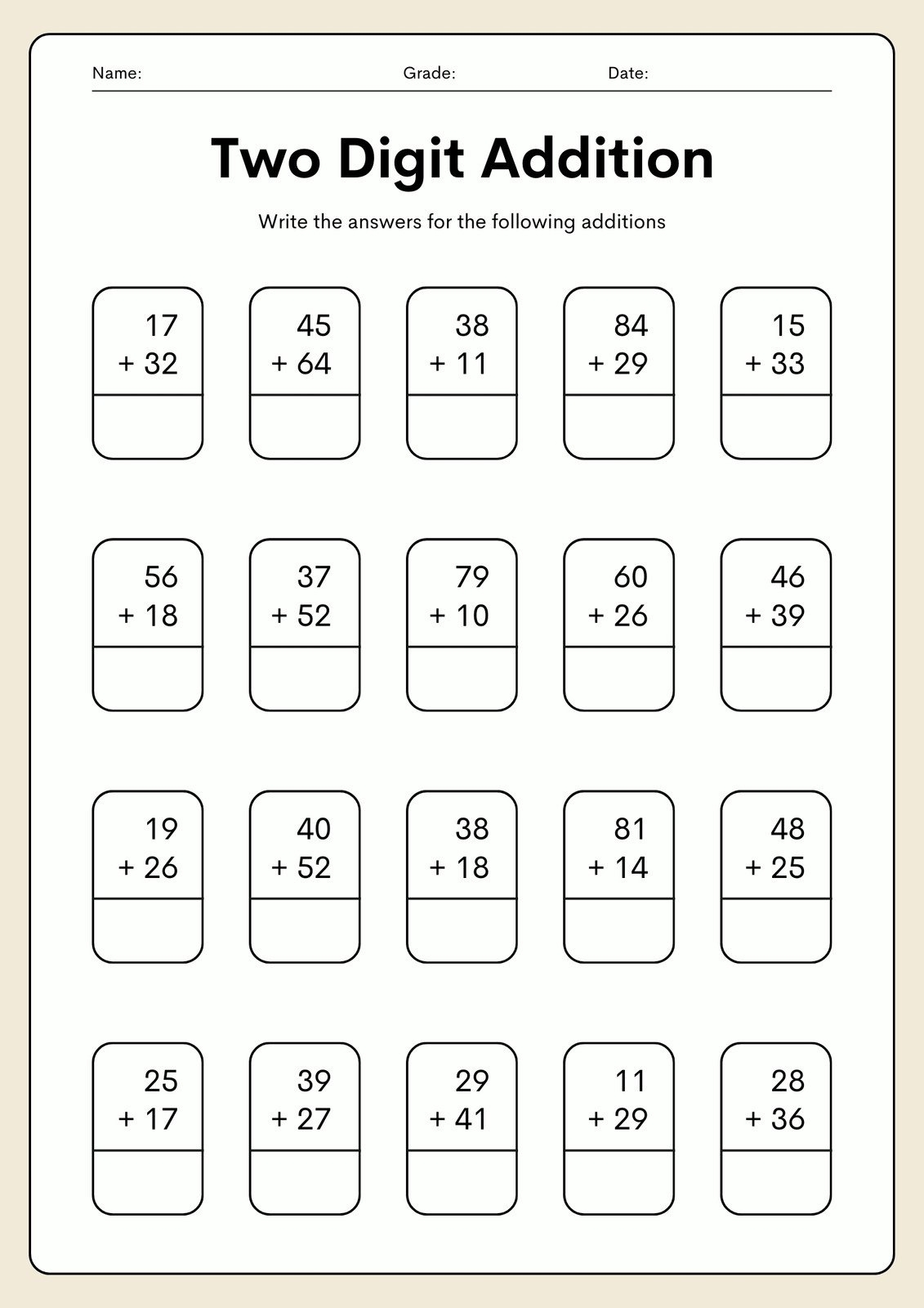 FREE Printable 2nd Grade Math Minutes Worksheets Pdf