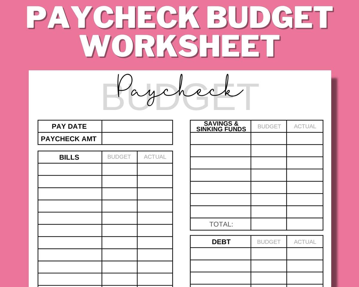 Free Blank Budget Worksheet Printables To Take Charge Of Your Finances
