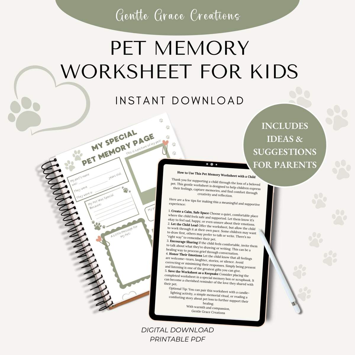Pet Memory Worksheet For Kids Printable Digital Download Pet Loss Activity Grief Support For Children Loss Of Pet Coloring Page For Kids Etsy