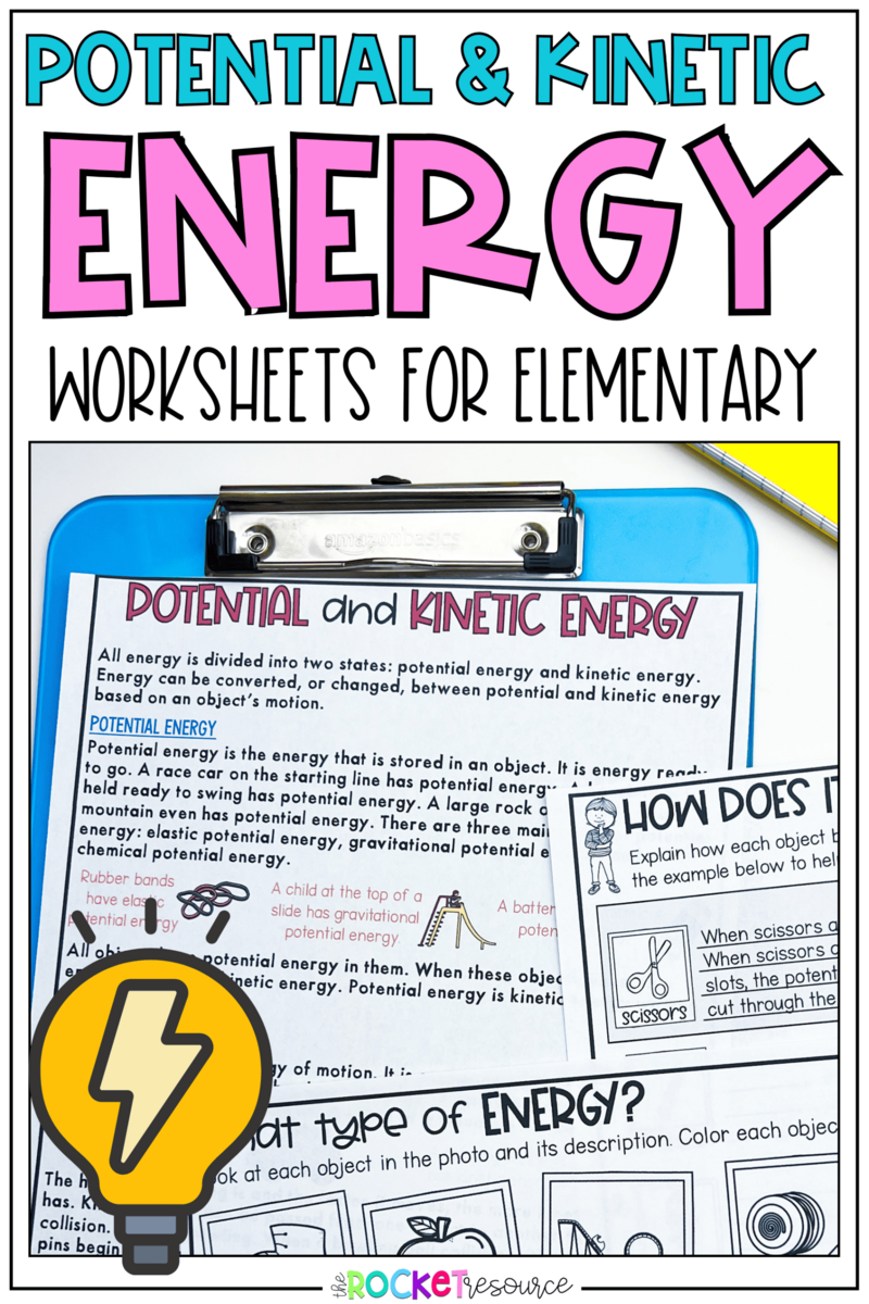 Potential And Kinetic Energy Worksheets For Elementary The Rocket Resource