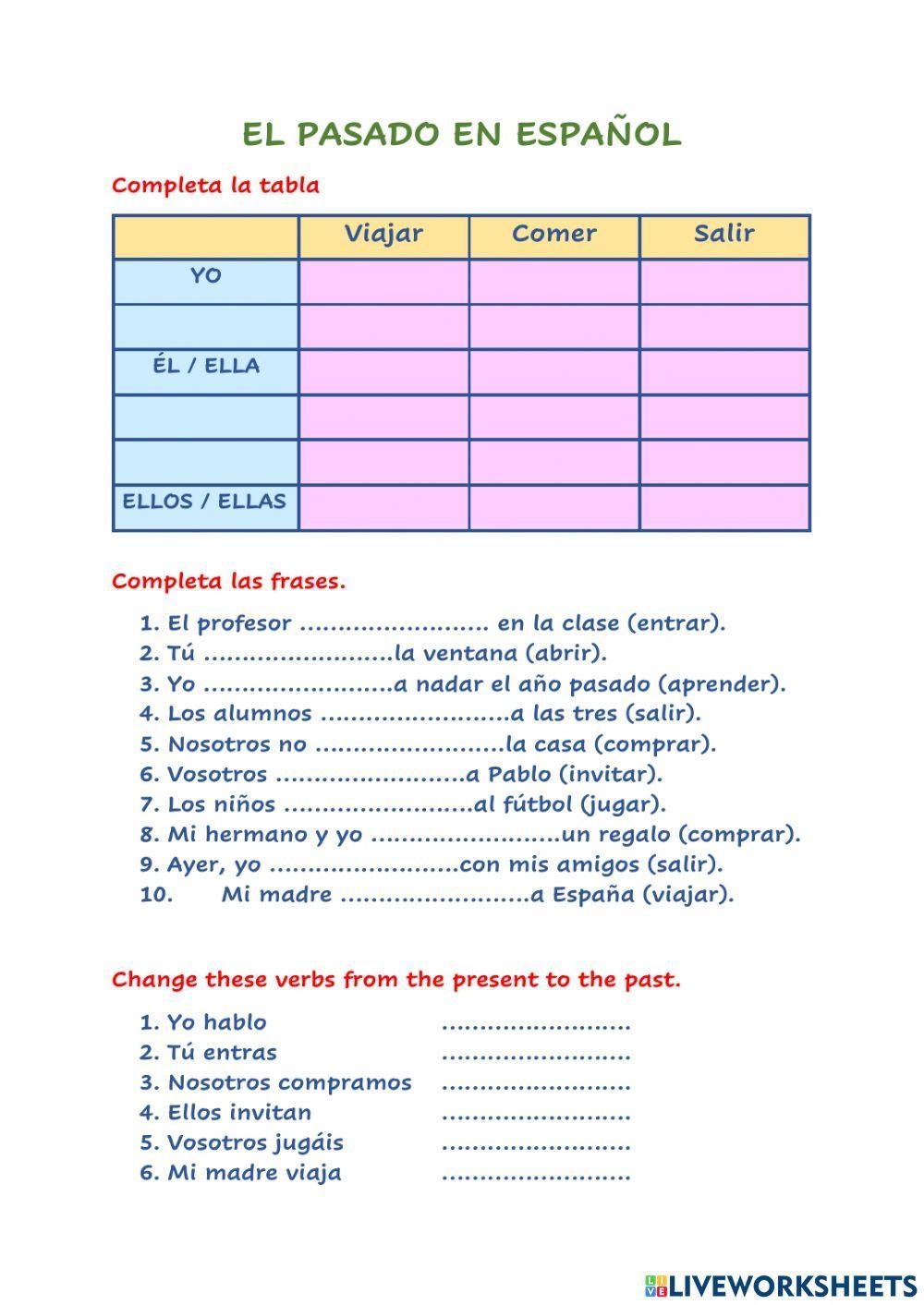 Preterite Tense Regular Worksheet Worksheets Library Verb Tenses Worksheets Past Tense Verbs Practice Worksheet