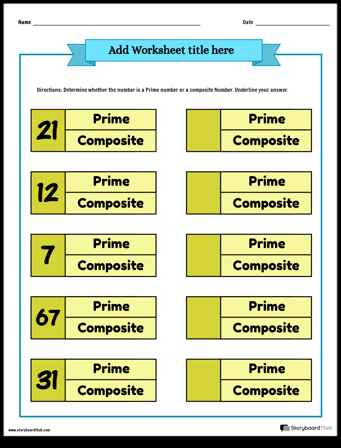 Prime Composite Numbers Worksheets Free Customizable Prime Composite Numbers Worksheets Free Customizable