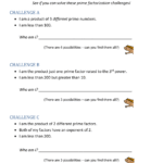 Prime Factorization Worksheet Page