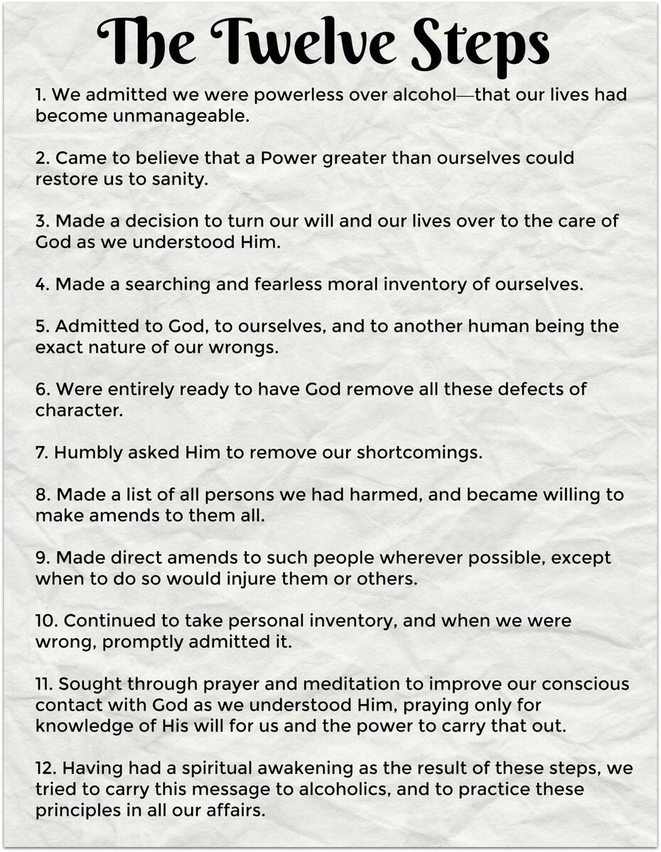 Printable 12 Steps Of Alcoholics Anonymous Free PDF Download Worksheets Library Printable 12 Steps Of Alcoholics Anonymous Free PDF Download Worksheets Library