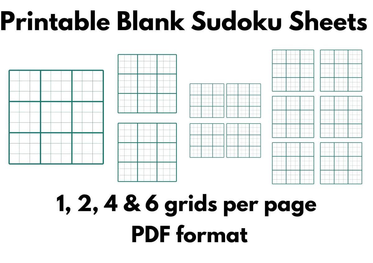 Printable Blank Sudoku Sheets 1 2 4 6 Grids A0 A1 A2 A3 A4 US Letter PDF Formats Etsy Printable Blank Sudoku Sheets 1 2 4 6 Grids A0 A1 A2 A3 A4 US Letter PDF Formats Etsy