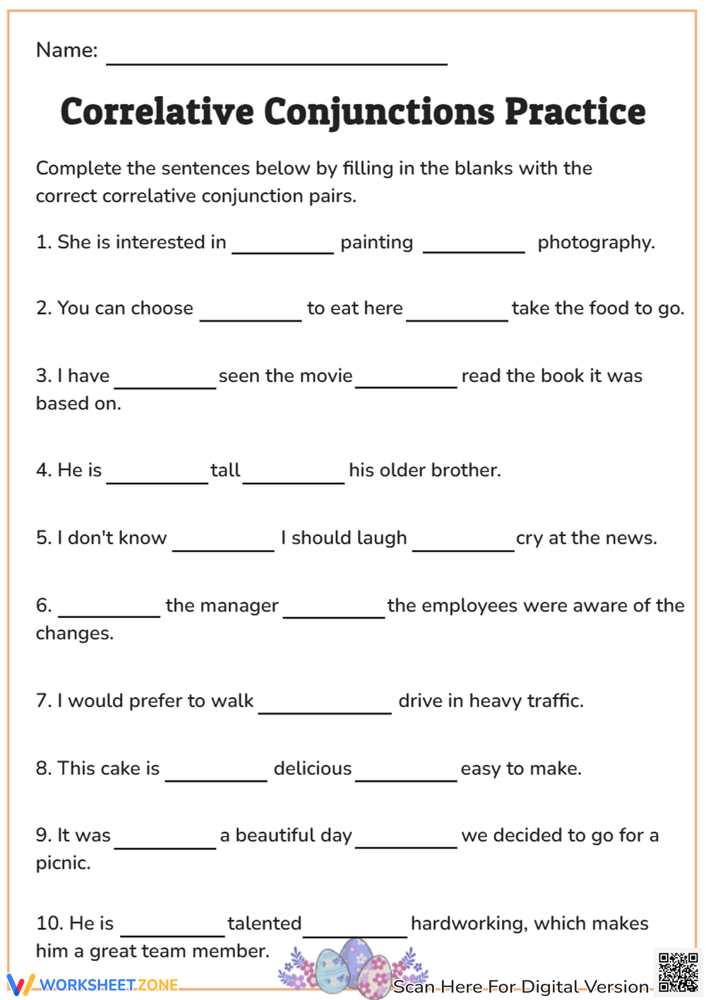 Printable Correlative Conjunctions Worksheets Download Printable Correlative Conjunctions Worksheets Download