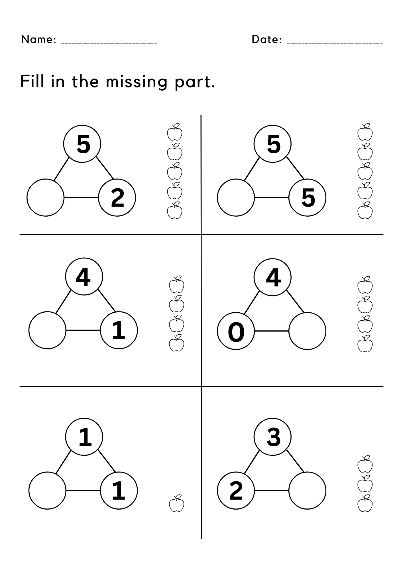 Printable Number Bonds To And Within 5 Worksheets Blank Number Bonds To 5 Teaching Resources