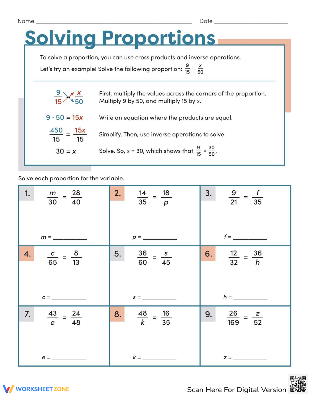 Printable Proportional Relationships Worksheets Finding Amounts With Proportional Relationship Worksheet Download