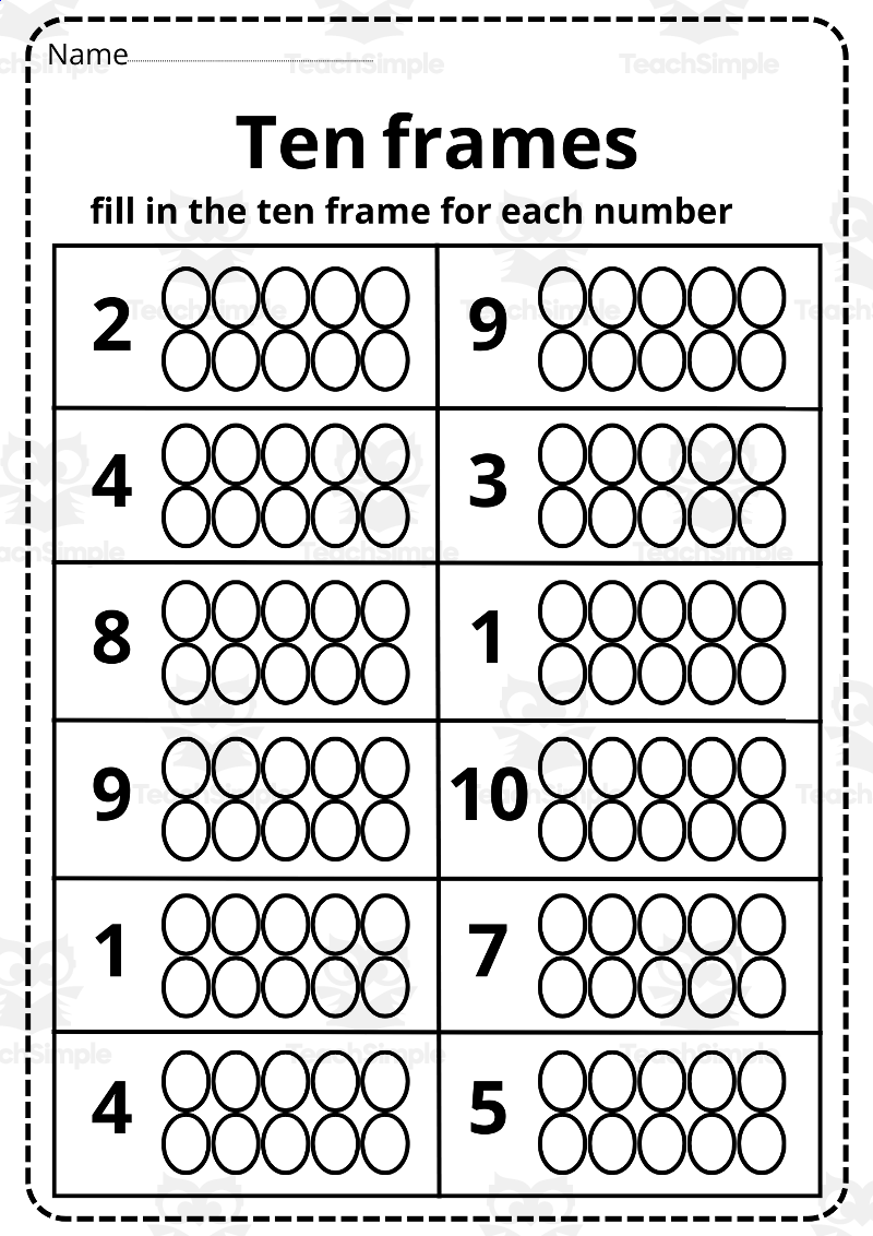 Printable Ten Frame Worksheets 1 10 By Teach Simple Printable Ten Frame Worksheets 1 10 By Teach Simple