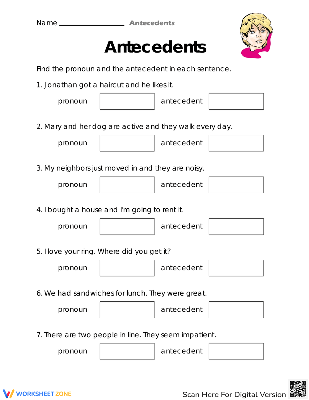 Pronoun Antecedent Agreement Fill In The Blanks Worksheets Printable Pronoun Antecedent Agreement Fill In The Blanks Worksheets Printable